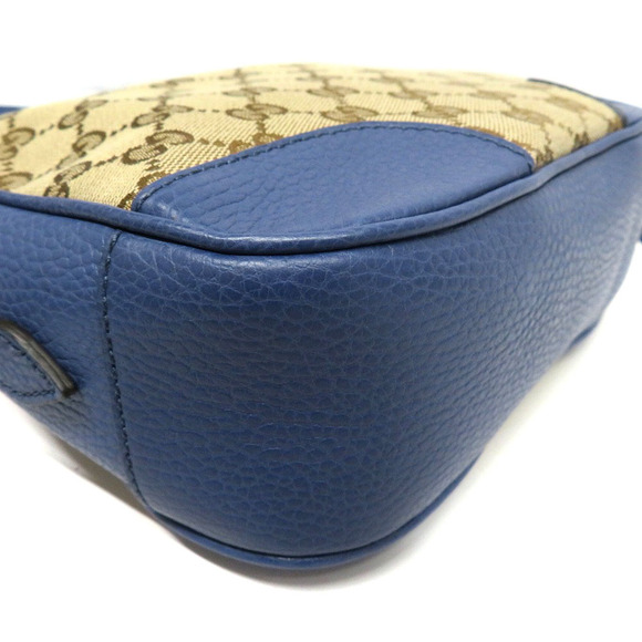 Gucci Shoulder Bag Canvas GG Leather Blue - Picture 4 of 9